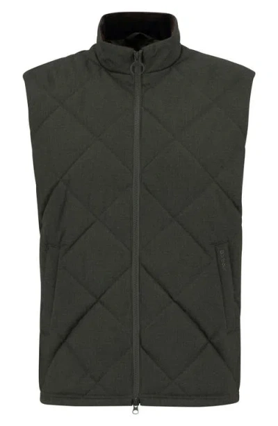 Barbour Winter Finn Quilted Vest In Green