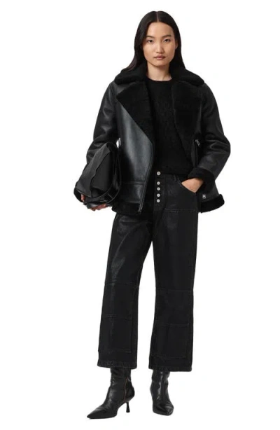 Allsaints Tay Wide Leg Carpenter Jeans In Black