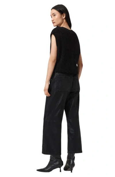 Allsaints Tay Wide Leg Carpenter Jeans In Black