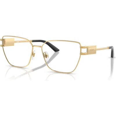 Versace 55mm Cat Eye Optical Glasses In Gold