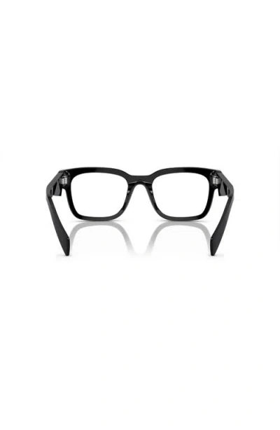 Prada 53mm Rectangle Optical Glasses In Black