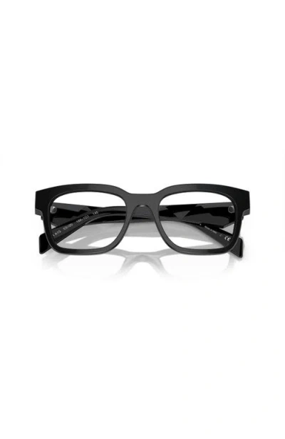 Prada 53mm Rectangle Optical Glasses In Black