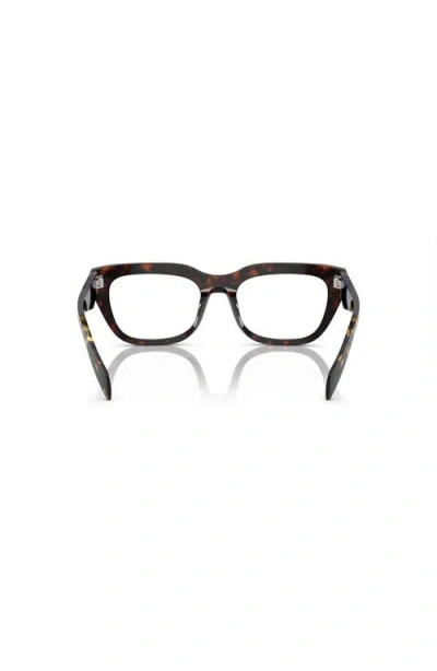 Prada 54mm Irregular Optical Glasses In Brown