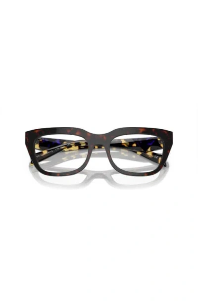 Prada 54mm Irregular Optical Glasses In Brown