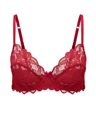 Adore Me London Unlined Full Coverage Bra In Red