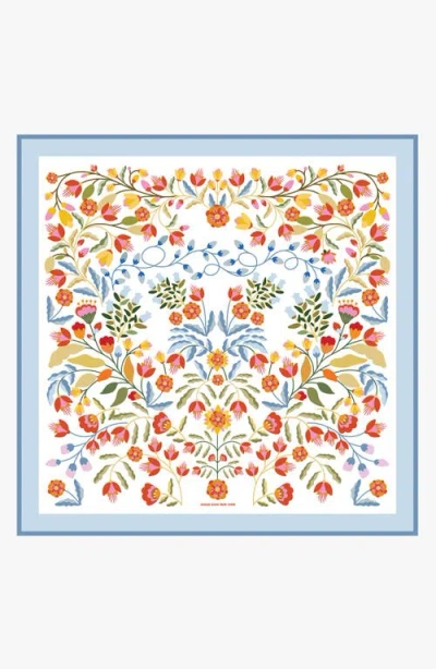 Jessie Zhao New York Porcelain Jardin Double Sided Silk Scarf In Blue