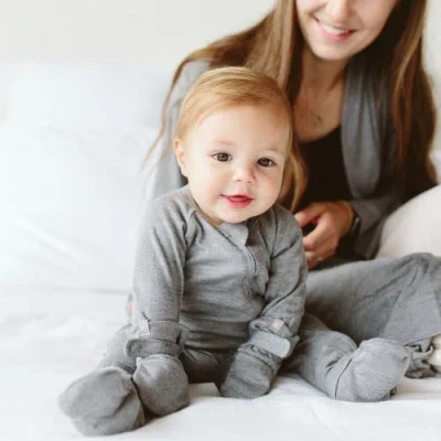 Goumikids Goumi Grow With You Footie + Snug Fit In Gray