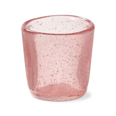 Tag Paint Box Blown Glass Tealight Holder In Pink