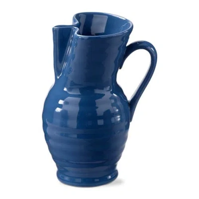 Tag Garden Novelty Shaped Blue Glazed Stoneware Pitcher 64 Oz. In Blue