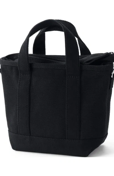 Lands' End Zip Top Canvas Tote Bag In Black
