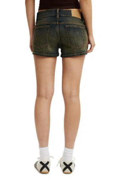 Cotton On Micro Low Denim Short In Green