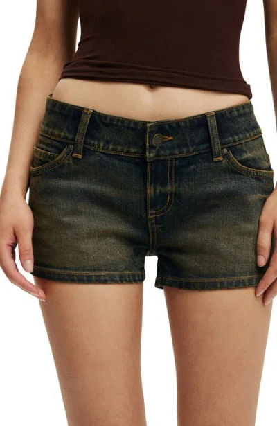 Cotton On Micro Low Denim Short In Green