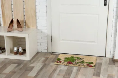 Tag 1'6" X 2'6" Bunny Eating Raddish Easter Rectangle Indoor Outdoor Coir Door Welcome Mat Multicolo In Multi