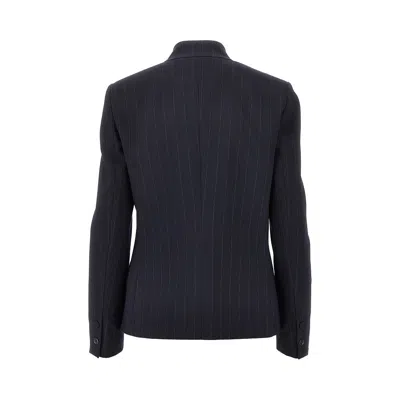 Pinko Tailored Pinstripe Blazer With Structured Shoulders In Black
