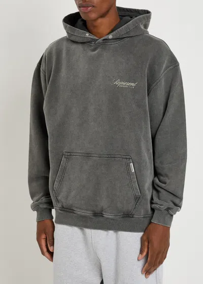 Represent Grey Sweatshirt With Logo Print On Front And Back And Faded Effect In Cotton Man In Gray