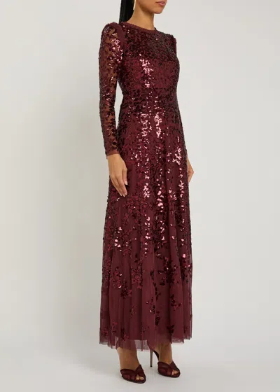 Needle & Thread Rosanna Sequin-embellished Tulle Gown In Red