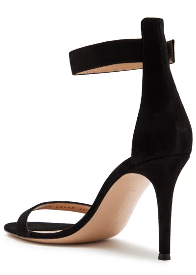Gianvito Rossi Portofino 70mm Suede Sandals In Black