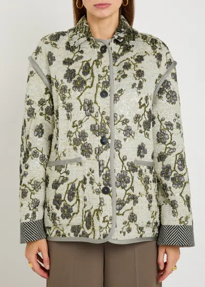 Forte Forte La Lune En Fleur Jacquard Jacket In Gray