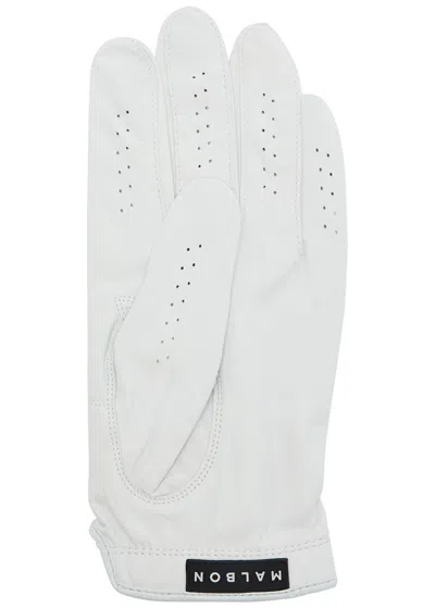 Malbon Clover Leather Golf Glove In White