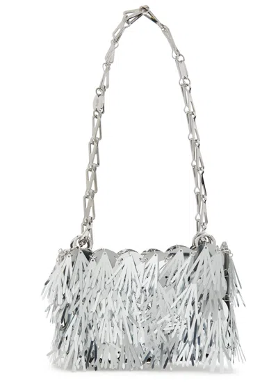 Rabanne Sac A Main Metallic Tasseled Sequin Disc Shoulder Bag In Silver