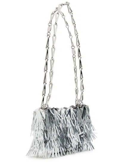 Rabanne Sac A Main Metallic Tasseled Sequin Disc Shoulder Bag In Silver
