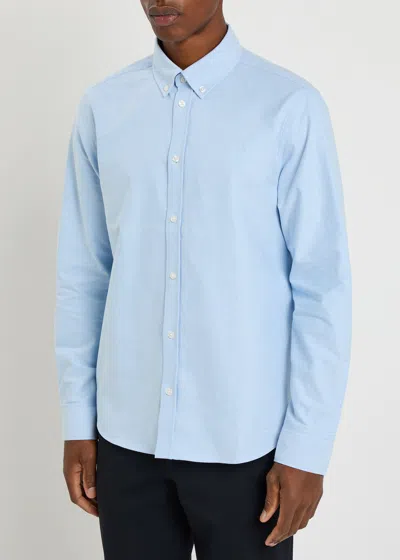 Les Deux Konrad Oxford Stretch-cotton Shirt In Blue