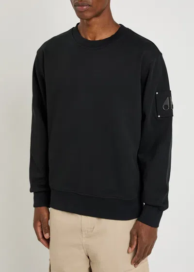 Moose Knuckles Hartsfield Logo Cotton Sweatshirt In Black