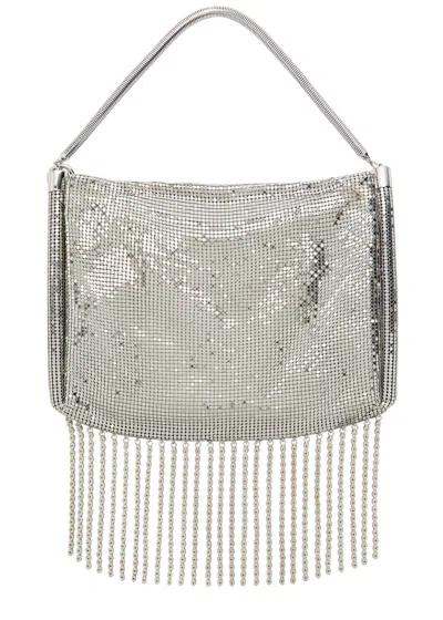 Rabanne Fringed Chainmail Shoulder Bag In Silver