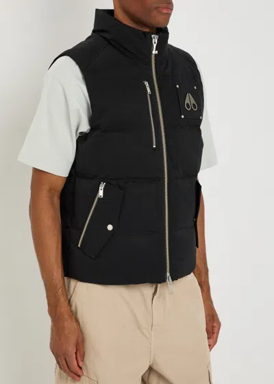 Moose Knuckles Montreal Brand-plaque Cotton-blend-down Vest In Black