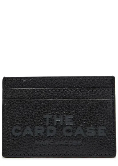 Marc Jacobs The Card Case Grained Leather Card Holder In Black