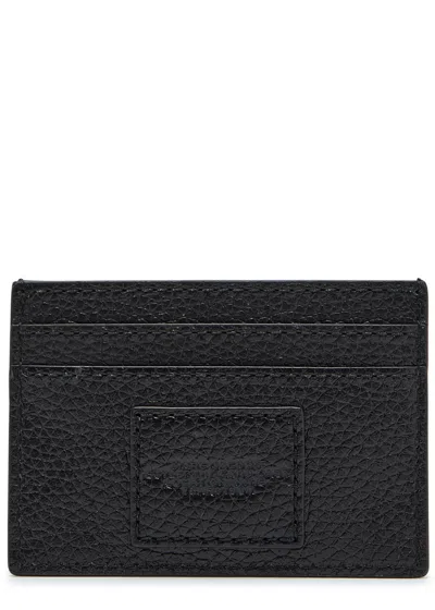 Marc Jacobs The Card Case Grained Leather Card Holder In Black
