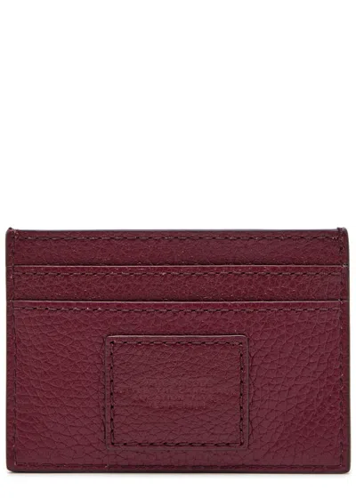 Marc Jacobs The Card Case Grained Leather Card Holder In Brown
