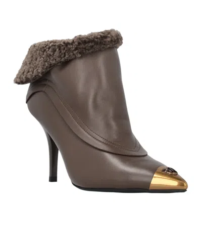 Pinko Pointed Ankle Boots In Brown