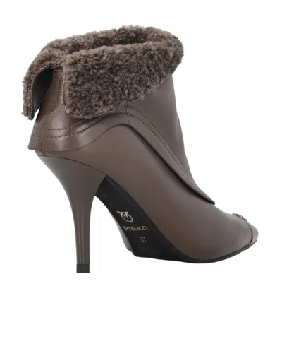 Pinko Pointed Ankle Boots In Brown