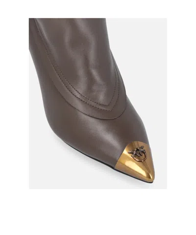 Pinko Pointed Ankle Boots In Brown