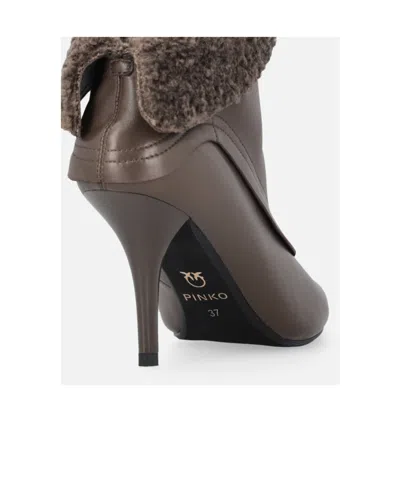 Pinko Pointed Ankle Boots In Brown