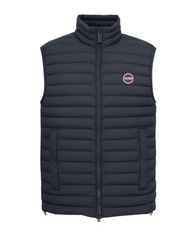 Colmar Quilted Logo Vest In Blue