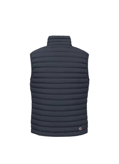 Colmar Quilted Logo Vest In Blue