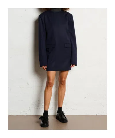 Soeur Short Dress With Long Sleeves Plain In Blue