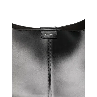 Soeur Adjustable Shoulder Strap Shoulder Bag In Black