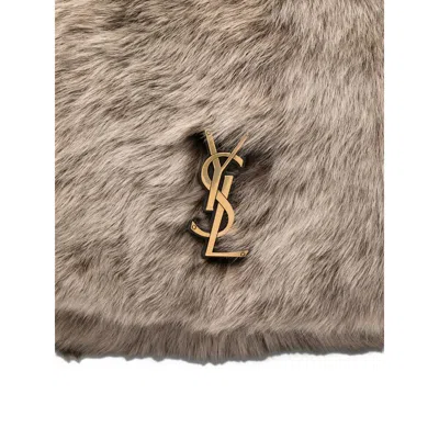 Saint Laurent Jamie 4.3 Large Ysl Shearling Shoulder Bag In Brown
