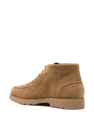 Stuart Weitzman Lace-up Suede Boots In Brown