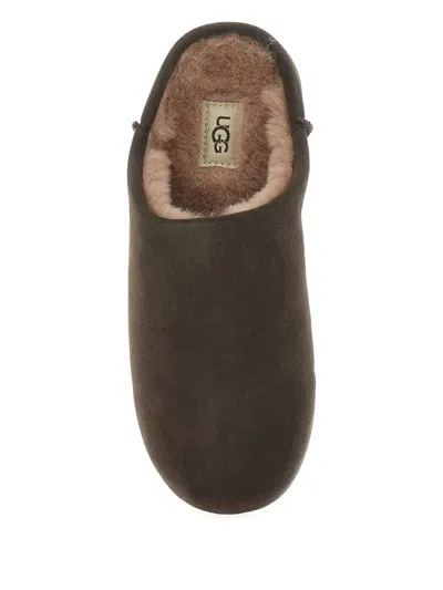 Ugg Elea Brown Mules With Logo Lettering On The Side And Shearling Lining In Suede Woman In Brown