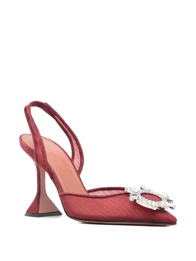 Amina Muaddi 95mm Begum Crystal-embellished Heeled Sandals In Red