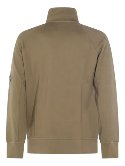 C.p. Company Half Zip Sweatshirt In Brown
