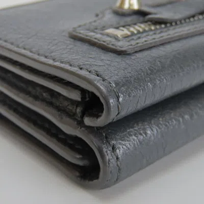 Pre-owned Balenciaga Gray Leather Wallet (tri-fold) ()