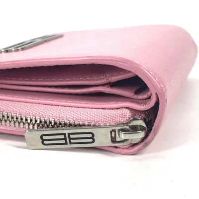 Pre-owned Balenciaga Light Pink Leather Wallet (bi-fold) ()