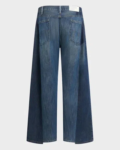E.l.v Denim Siouxie Wide Leg Zip Jeans In Blue