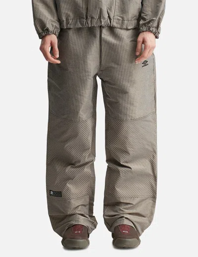 Umbro X Slam Jam Check Track Pants In Gray