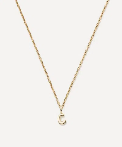 Missoma 14ct Gold Fine Initial Mini C Pendant Necklace In Gold